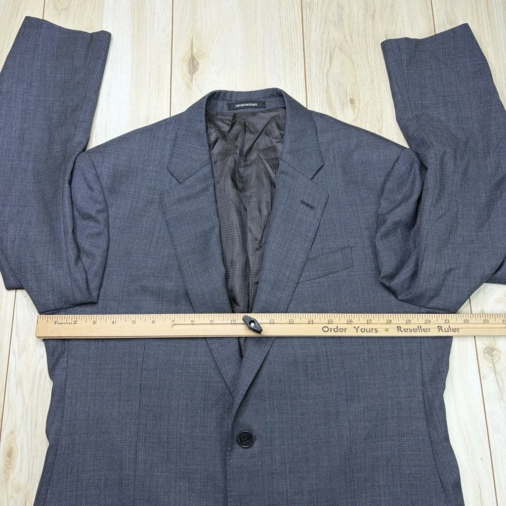 Emperio Armani G-Line Birdseye Mini-Check Super 130s Suit Mens 42R Slim 38x32